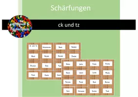 Vorschau - Stationenlernen - Karten: k oder ck, z oder tz - Seite 3