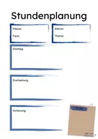 Vorschau - Merkblätter - Vorlage Stundenplanung - Deckblatt