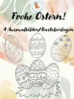 Vorschau - Arbeitsblätter - 🐣 Materialpaket Ausmalbilder Bastelvorlagen Ostern :) 🐣 - Deckblatt