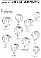 Aperçu - Feuilles d'exercices - Identifying Word Types | nouns - verbs - adjective | Grammar - Page 2
