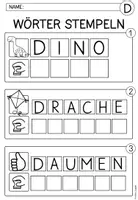 Vorschau - Arbeitsblätter - Stempelwörter "Buchstabe Dd" I Buchstabenstation I Kl. 1 - Seite 1