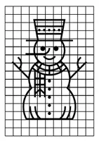 Vista previa - Hojas de trabajo - Dibujos enrejados para el invierno - página 3