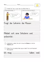 Vorschau - Arbeitsblätter - Wörtliche Rede - Redesatz und Begleitsatz - Seite 1