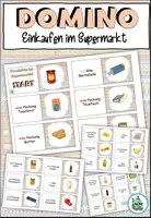 Vorschau - Spiele - Domino "Produkte im Supermarkt" Thema Einkaufen - DaZ / DaF / Deutsch - Deckblatt