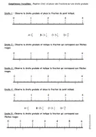 Aperçu - Feuilles d'exercices - Fiche 1 - Exercices entrainement - Placer et Repérer fraction simple sur une droite graduée - Page de couverture