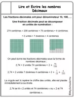 Aperçu - Fiches - Fractions et nombres décimaux - Page 1