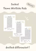 Vorschau - Arbeitsblätter - Suchsel zum Thema: Wörtliche Rede - Deckblatt