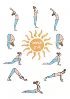 Vorschau - Mal- und Bastelvorlagen - ☀️Yoga Sonnengruß☀️ - Seite 1