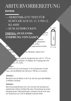 Vorschau - Arbeitsblätter - Übungsaufgabe/Abiturvorbereitung Zustandsänderung von Gasen - Deckblatt