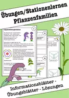 Vorschau - Arbeitsblätter - Beispielhafte Blütenpflanzenfamilien - Übungsaufgaben/Stationenlernen - Deckblatt
