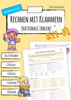 Vorschau - Arbeitsblätter - Rechnen mit Klammern - RATIONALE ZAHLEN - Deckblatt