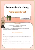 Vorschau - Stundenentwürfe - Personenbeschreibung – Prüfungsentwurf (schriftliche Ausarbeitung) - Deckblatt