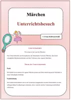 Vorschau - Stundenentwürfe - Märchen - Unterrichtsbesuch (schriftliche Ausarbeitung) - Deckblatt