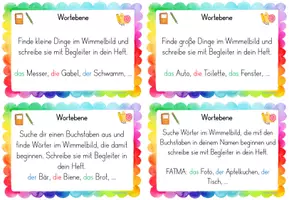 Vorschau - Aufgabenkarten - Kartei zu den Wimmelbildern - Seite 1