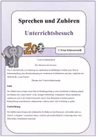Vorschau - Stundenentwürfe - Sprechen und Zuhören - Unterrichtsbesuch (schriftliche Ausarbeitung) - Deckblatt