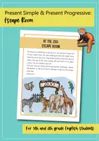 Vista previa - Hojas de trabajo - Present Simple / Present Progressive Escape Room (inglés) - página 1
