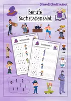 Vorschau - Arbeitsblätter - Buchstabensalat Komlettpaket mit 6 verschiedenen Themen - Tiere, Universum, Länder, Weihnachten, Grundschule & Berufe - Seite 1