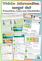 Aperçu - Feuilles d'exercices - "Welche Jahreszeiten magst du?" Présentation, bande dessinée et fiche de travail - Allemand - Page de couverture