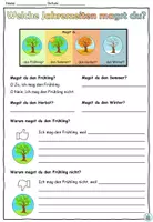 Aperçu - Feuilles d'exercices - "Welche Jahreszeiten magst du?" Présentation, bande dessinée et fiche de travail - Allemand - Page 1