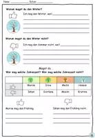 Aperçu - Feuilles d'exercices - "Welche Jahreszeiten magst du?" Présentation, bande dessinée et fiche de travail - Allemand - Page 3