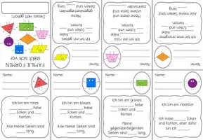 Vorschau - Mal- und Bastelvorlagen - Steckbrief und Minibook geometrische Formen - Seite 2