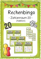Vorschau - Stationenlernen - Rechenbingo/ Mathebingo im Zahlenraum bis 20 (Addition) - Deckblatt