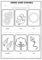 Vista previa - Hojas de trabajo - Spring Word Scramble Worksheet | Vocabulary - página 1