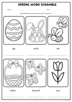 Vista previa - Hojas de trabajo - Spring Word Scramble Worksheet | Vocabulary - página 2