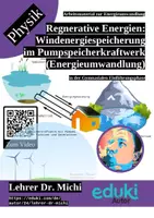 Vorschau - Arbeitsblätter - Speicherung von Windenergie in einem Pumspeicherkraftwerk (Energieerhaltung, Wirkungsgrad, regenerative Energien, +Lösung, #TimeForClimateAction) - Deckblatt