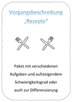 Vorschau - Arbeitsblätter - Paket Vorgangsbeschreibung Rezepte (auch interaktiv) - Deckblatt