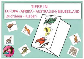 Vorschau - Arbeitsblätter - TIERE AUF VERSCHIEDENEN KONTINENTEN - Faltbüchlein - Deckblatt