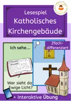 Vorschau - Arbeitsblätter - In einer katholischen Kirche - Gegenstände - Lesespiel - Deckblatt