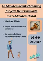 Vorschau - Arbeitsblätter - 10-Minuten-Rechtschreibtraining für jede Deutschstunde (fortgeschrittene Klassen, Jg. 6, 7, 8, 9) - Deckblatt