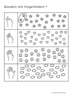 Vorschau - Arbeitsblätter - Bündeln mit Fingerbildern (2-fach differenziert) - Deckblatt