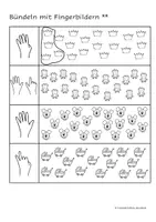 Vorschau - Arbeitsblätter - Bündeln mit Fingerbildern (2-fach differenziert) - Seite 2