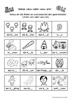 Vorschau - Arbeitsblätter - Umlaute unterscheiden - äu oder eu - Deckblatt