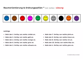 Vorschau - Arbeitsblätter - Raumorientierung & Ordnungszahlen - Smileys (3-fach diff.) - Seite 3