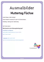 Vorschau - Mal- und Bastelvorlagen - Ausmalbilder Füchse Muttertag - Seite 1
