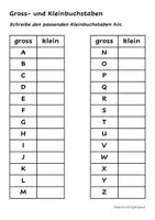 Vorschau - Arbeitsblätter - Gross- und Kleinbuchstaben unterscheiden - Deckblatt