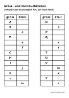 Vorschau - Arbeitsblätter - Gross- und Kleinbuchstaben unterscheiden - Seite 2