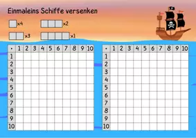 Vorschau - Spiele - Einmaleins Schiffe versenken - Mathe Spiel Vorlage ( 2.-4. Klasse ) - Seite 2