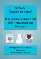 Vorschau - Stundenentwürfe - Schriftlicher Entwurf Lehrprobe: Enzyme im Alltag - Deckblatt