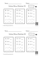 Vorschau - Arbeitsblätter - Minusaufgaben im Zehnerraum / Schöne Päckchen (9 AB) - Seite 2