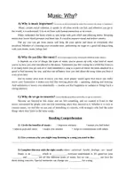 Aperçu - Feuilles d'exercices - Why is music important? Why do you like it? - Page de couverture