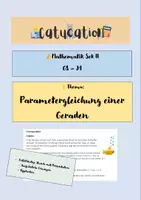 Vorschau - Arbeitsblätter - Vektorgeometrie: Parametergleichung einer Geraden - Deckblatt