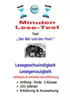 Vorschau - Unterrichtsreihen - Minuten - Lesetest: "Der Bär und der Fisch" (201 Wörter) - Deckblatt
