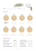 Vorschau - Arbeitsblätter - La Hora - Aufgabenblatt mit 2 Aufgaben - Deckblatt