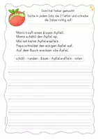 Vorschau - Arbeitsblätter - Apfel, Wörter zusammensetzen, Sätze richtig schreiben - Seite 3
