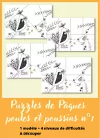 Aperçu - Apprentissages en autonomie - Puzzles de Pâques N°1 - poules - poussin - motricité fine - maternelle - Page de couverture