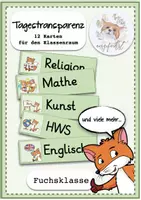 Vorschau - Poster - Fuchs-Tagestransparenz für den Klassenraum der Fuchsklasse Stundenplan - Deckblatt